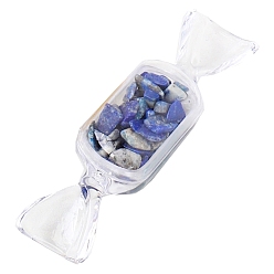 Lapis Lazuli Puce de lapis-lazuli naturel brut dans des décorations d'affichage de boîte à bonbons en plastique, ornement en pierre d'énergie reiki, 80mm