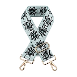 Небесно-голубой Нейлоновая холщовая сумка с цветочным узором, лямки для сумки, для замены сумочки или сумки через плечо, голубой, 75~1450x5 см