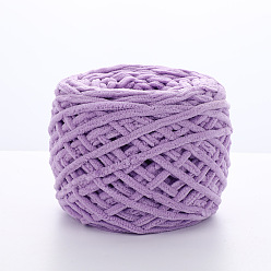 Lilac Soft Crocheting Polyester Yarn, Thick Knitting Yarn for Scarf, Bag, Cushion Making, Lilac, 6mm