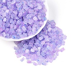 Средний Синий Шифер Прозрачные стеклянные бусины, окрашенные распылением, треугольные, средний грифельно-синий, 6x5x4.3 мм, отверстие : 1.2 мм, Около 2368 шт / фунт