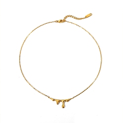 Золотой 304 ожерелья из нержавеющей стали с подвеской в виде капли для женщин, золотые, 14.33 дюйм (36.4 см)