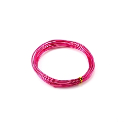 Fuchsia Aluminum Wire, Bendable Metal Craft Wire, Round, for DIY Jewelry Craft Making, Fuchsia, 17 Gauge(1.2mm), 1.2mm, 10M/roll