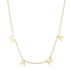 Золотой Ожерелье из нержавеющей стали с кулоном «мама» и цепочками на день матери, золотые, 16.73 дюйм (42.5 см)