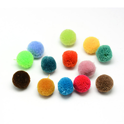 Mixed Color DIY Doll Craft Polyester Pom Pom Ball, Round, Mixed Color, 15mm