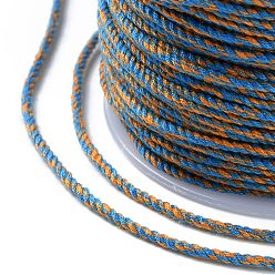 Cadet Blue Macrame Cotton Cord, Braided Rope, with Plastic Reel, for Wall Hanging, Crafts, Gift Wrapping, Cadet Blue, 1.2mm, about 49.21 Yards(45m)/Roll