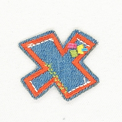 Letter X Computerized Embroidery Cloth Iron on/Sew on Patches, Costume Accessories, Appliques, Letter.X, 37x41mm