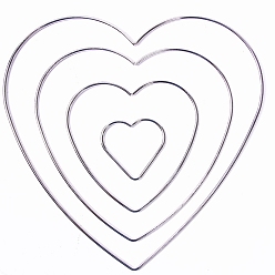 Corazón Aros de hierro, anillo de macramé, para manualidades y redes / redes tejidas con suministros de plumas, corazón, 50 mm
