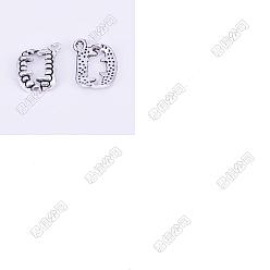 Античное Серебро 50 шт. Подвески из сплава в тибетском стиле, зуб, античное серебро, 12x16.5x1.5 мм, отверстие : 1.5 мм