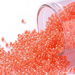 (803) Luminous Neon Salmon TOHO Round Seed Beads, Japanese Seed Beads, (803) Luminous Neon Salmon, 11/0, 2.2mm, Hole: 0.8mm, about 1110pcs/10g