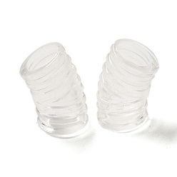 Clear Transparent Acrylic European Beads, Large Hole Beads, Bend Tube, Clear, 20x11mm, Hole: 8mm, about 561pcs/500g