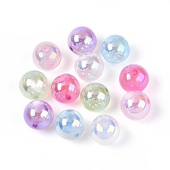 (52) Непрозрачная лаванда УФ-покрытие смоляные шарики, имитация шарики глаза кота, радужный, круглые, разноцветные, 10 мм, отверстие : 1.5 мм
