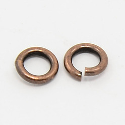 Red Copper Brass Jump Rings, Open Jump Rings, Red Copper, 20 Gauge, 4x0.8mm, Inner Diameter: 2.4mm, about 11000pcs/500g