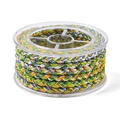 Зеленый газон Оплетенный нейлоновый шнур, для изготовления ювелирных изделий, круглые, зеленый газон, 3.8~5 мм, около 2.19 ярдов(2м)~3.28 ярдов(3м)/рулон