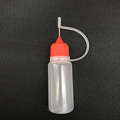 Red PE Glue Dispensing Bottles, Squeeze Bottle, with Needle & Cap, Red, 3.04x9.2cm, Capacity: 30~32ml(1.01~1.08fl. oz)