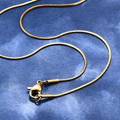 Золотой 304 из нержавеющей стали цепи змея ожерелья, с карабин-лобстерами , золотые, 15.7 дюйм (40 см), 1 мм