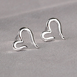 Heart Mini 925 Sterling Silver Stud Earrings for Girls, Silver Color Plated, Heart, 5mm