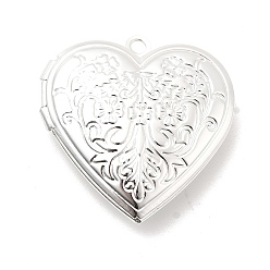 Серебро Фото прелести рамка для ожерелья, сердце, серебряные, 29x7 мм, отверстие : 2 мм