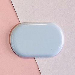 Light Blue Plastic Snap Hair Clip Finding, Oval, Light Blue, 43x28mm