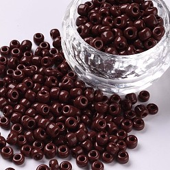 Coconut Brown Glass Seed Beads, Opaque Colours Seed, Small Craft Beads for DIY Jewelry Making, Round, Coconut Brown, 2mm, Hole:1mm, about 30000pcs/pound