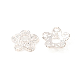 Argent De style tibétain casquettes alliage de perles, sans plomb et sans cadmium, argenterie, 10.7x11x2.5mm, Trou: 3mm