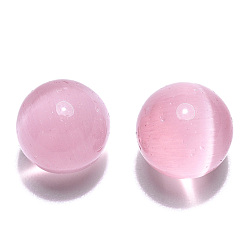 Pearl Pink Cat Eye, No Hole, Round, Pearl Pink, 7.8~8.2mm