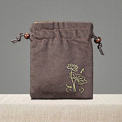 Верблюжий Подарочные сумки для благословения из хлопка и льна в китайском стиле, мешочки для хранения украшений с бархатной внутри, для упаковки конфет на свадьбу, прямоугольные, верблюжие, 16x12 см