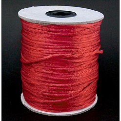 Красный Нейлоновая нить, гремучий атласный шнур, красные, 2 мм, 100 ярдов / рулон (300 футов / рулон)