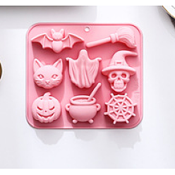 Pink 2шт. силиконовые формы на тему Хэллоуина, розовые, 14.5x16x2.3 см