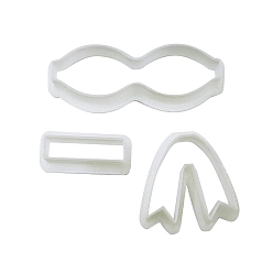 Белый Пластиковые формы, резцы глины, инструменты для лепки из глины, для серьги решений, бантом, белые, 14.5~36x43~84 мм, 3 шт / комплект