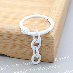 White Iron Loose Leaf Binder Key Ring Clasps, Keychain Clasps Findings, White, No Size