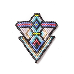 Colorful Handmade Loom Pattern MIYUKI Seed Beads, Triangle Pendants, Colorful, 49x39x1.5mm, Hole: 0.7mm
