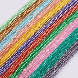 Mixed Color Glass Beads Strands, Faceted, Round, Mixed Color, 2x2mm, Hole: 0.4mm, about 193~197pcs/strand, 14.17 inch~15.51 inch(36~39.4cm)