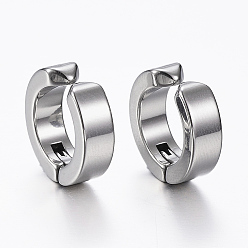 Stainless Steel Color 304 Stainless Steel Clip-on Earrings, Hypoallergenic Earrings, Stainless Steel Color, 13x4mm