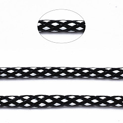 Белый Корейские вощеные полиэфирные шнуры, черно-белые, 3.5 мм