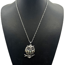 Сова Модные ожерелья Сплав, с Кристл AB горный хрусталь, сова