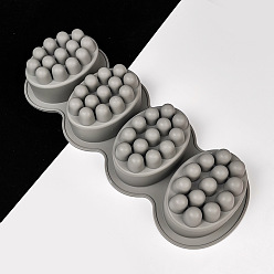 Dark Gray DIY Soap Making Molds, Silicone Casting Molds, Oval, Dark Gray, 280x106x45mm, Inner Diameter: 83x60x43mm