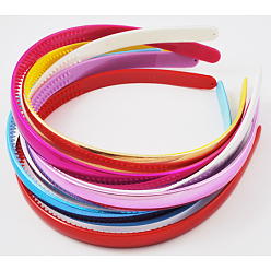 Mixed Color Plain Acrylic Headband Findings, with Teeth, Mixed Color, about 11.5mm wide, 12pcs/bag