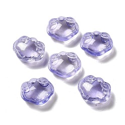 Medium Purple Transparent Glass Beads, Lock, Medium Purple, 14x16x7mm, Hole: 1.2mm