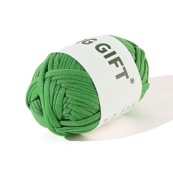 Green Polyester Cloth Yarn, For Hand Knitting Thick Thread, Crochet Cloth Yarn, Green, 5mm, about 32.81 Yards(30m)/Skein