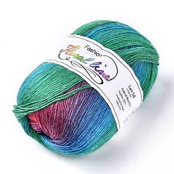 Colorful Wool Knitting Yarn, Segment Dyed, Crochet Yarn, Colorful, 1mm, about 400m/roll