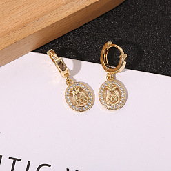 Zircon-studded Pineapple Vintage Cross Diamond Earrings for Men and Women - Fashionable Retro Ear Jewelry