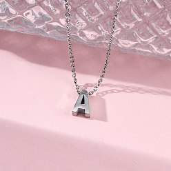 Letter A 304 подвесные из нержавеющей стали ожерелья, буквы, буква a, 15.94 дюйм(40.5см)~16.14 дюйм(41см)+54мм удлинитель, буквы: 10x7x4 мм.