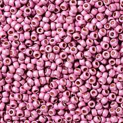(PF553F) PermaFinish Pink Rose Metallic Matte TOHO Round Seed Beads, Japanese Seed Beads, (PF553F) PermaFinish Pink Rose Metallic Matte, 8/0, 3mm, Hole: 1mm, about 1110pcs/50g