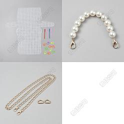 (52) Непрозрачная лаванда Наборы для изготовления пластиковых сумок для вязания крючком своими руками, 1Цепочки-удлинители для сумок из пластика с имитацией жемчуга и 1цепочки-кошельки из сплава поликарбоната с витыми цепочками, разноцветные