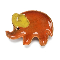Оранжево-Красный Керамическая ювелирная тарелка, лоток для хранения, органайзер для косметических украшений, слон, оранжево-красный, 165x120x25 мм