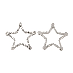 Stainless Steel Color 304 Stainless Steel Linking Ring Rhinestone Settings, Star, Stainless Steel Color, Fit for 1.5mm Rhinestone, 23.5x25x1.5mm