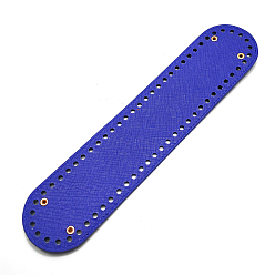 Средно-синий Pu leahter вязание крючком сумки дно, овальные, аксессуары для замены основания формирователя мешков, светло-синий, 32x7 см, отверстие : 5 мм