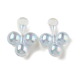 Светло-Синий УФ-покрытие акриловыми подвесками, радужный, вишня, голубой, 28.5x21x8 мм, отверстие : 4 мм