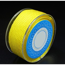 Yellow Round Nylon Cords, Milan Cords/Twisted Cords, Yellow, 1.5mm, about 25.15 yards(23m)/roll