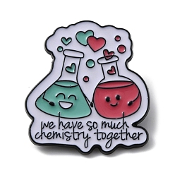 Colorful Word We Have So Much Chemistry Together Enamel Pin, Aolly Chemical Theme Brooch for Backpack Clothes, Colorful, 30x27.5x1.5mm